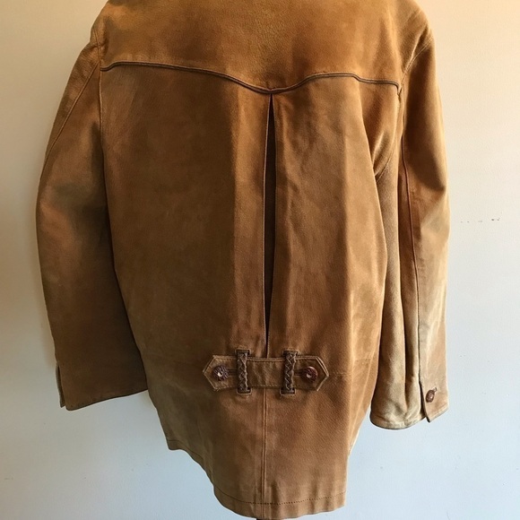 𝅺gorgeous vintage leather jacket, men’s size 42. Beautiful braided details. - Picture 2 of 11